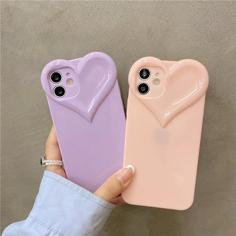 3D Love Heart Cute Phone Case