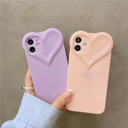 3D Love Heart Cute Phone Case