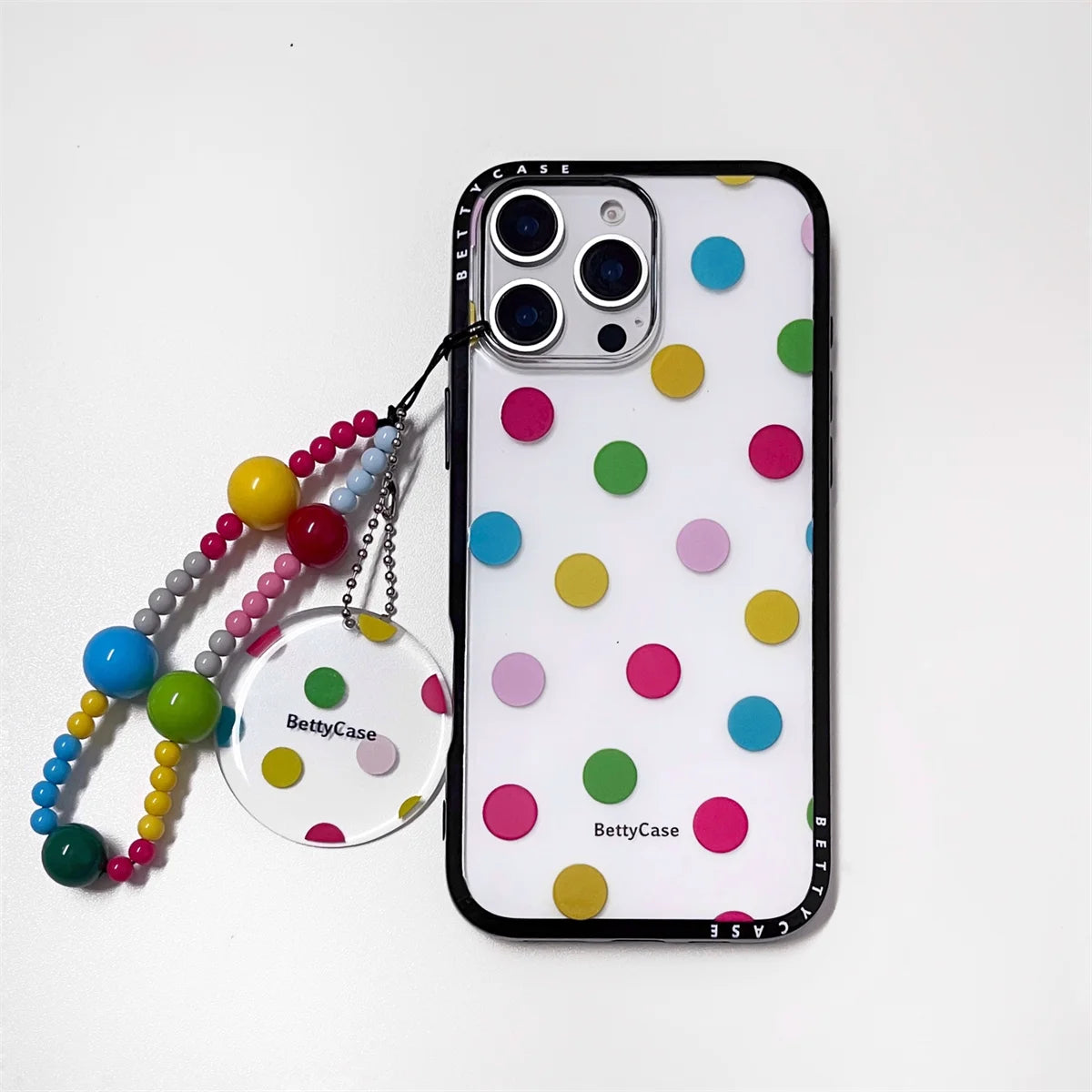 New Cute Cartoon Polka Dot Pendant Phone Case