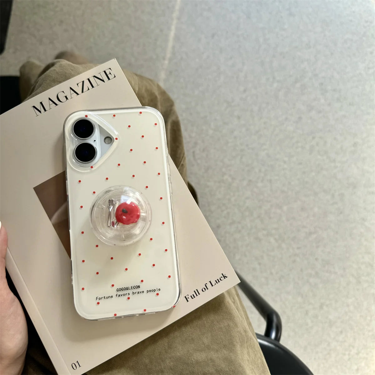 Cartoon Colorful Apple Stand Holder Phone Case