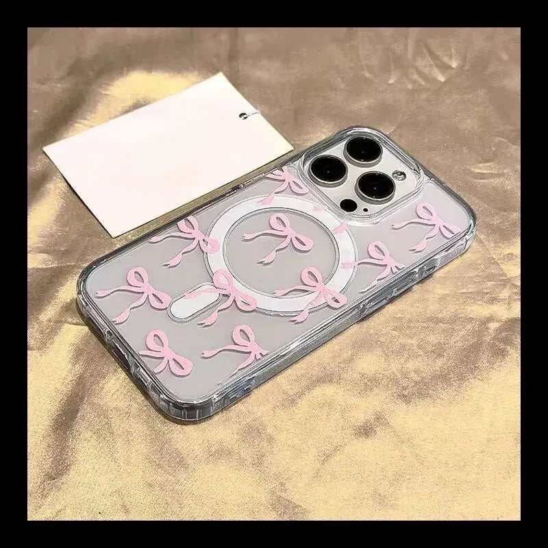 Pink Blue Bow Magsafe Magnetic Phone Case