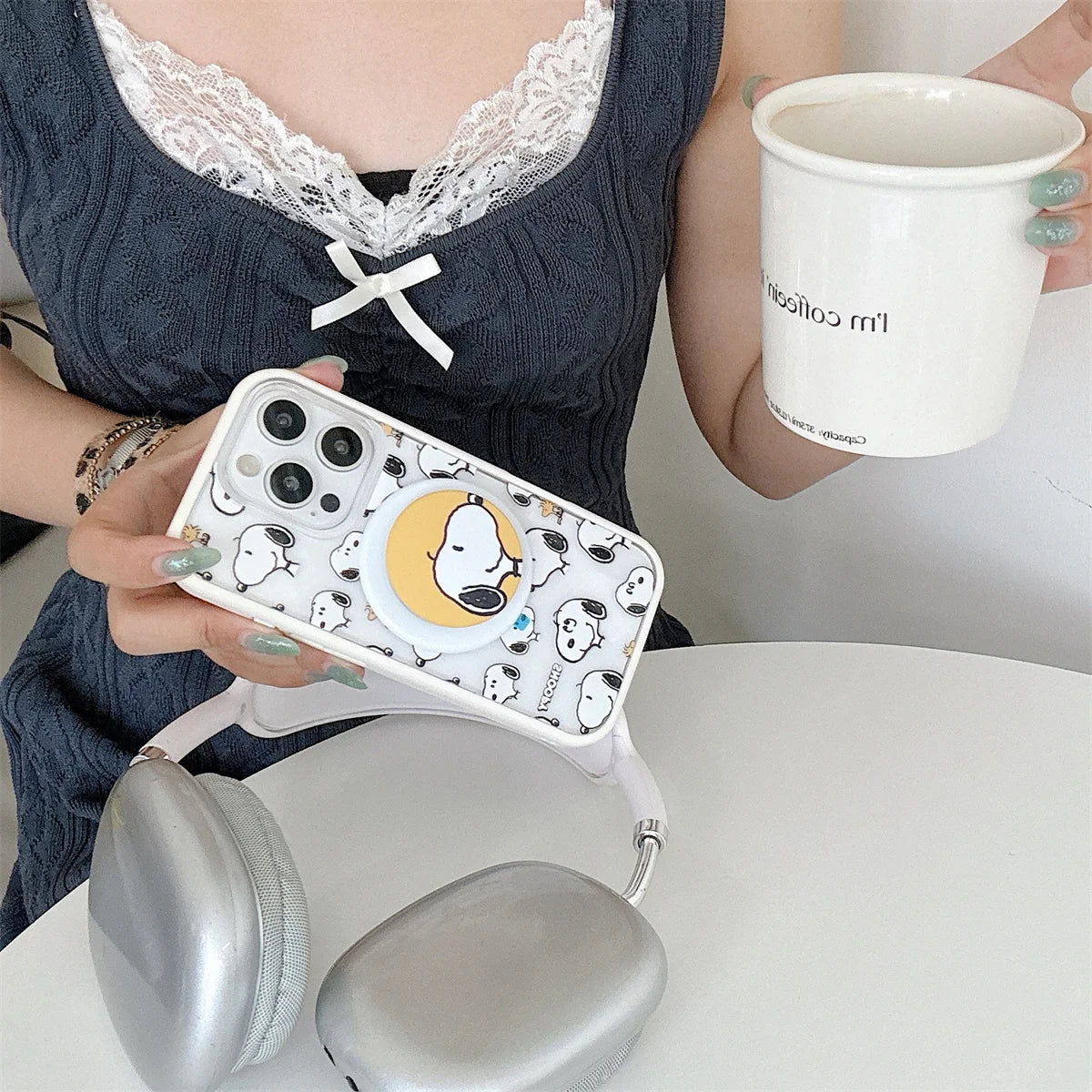 New Cute Cartoon Puppy Magnetic Stand Phone Case