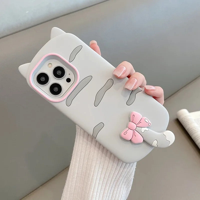 Fashion 3D Cat Soft Silicone Case For iPhone