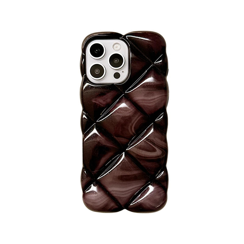 Fashion Gradient Glitter Cubes Grid Pattern Phone Case