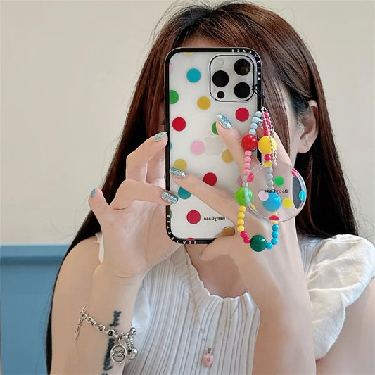 New Cute Cartoon Polka Dot Pendant Phone Case