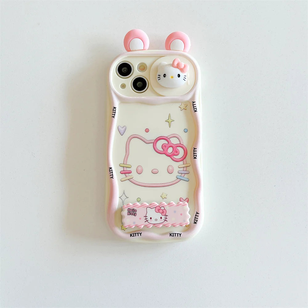 Cute Cartoon Hello Kitty Push-Pull Camera Phone Case for iPhone