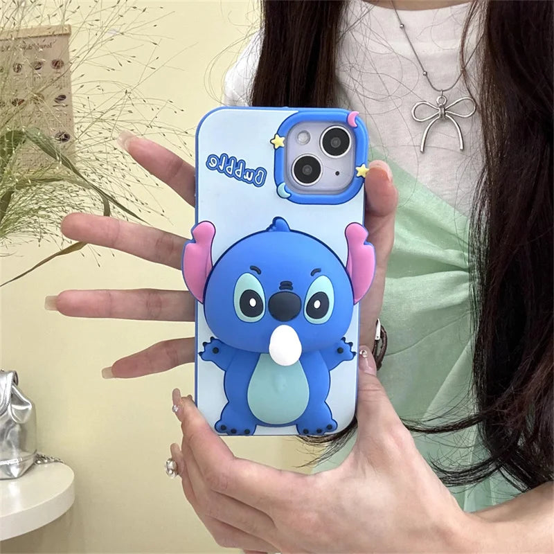 Cute Cartoon Capybara Stitch Mickey Mouse Phone Case