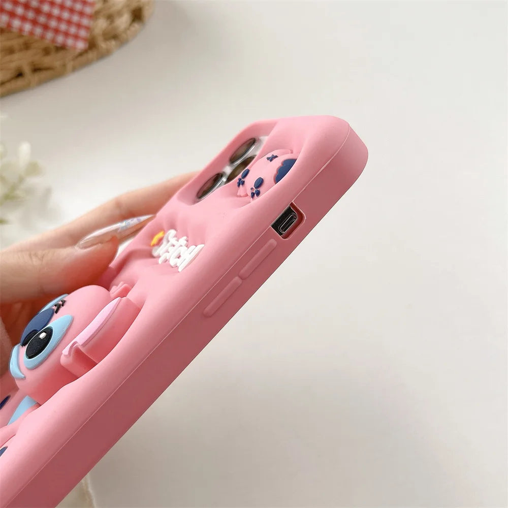 So Cute Cartoon Stitch Holder Phone Case
