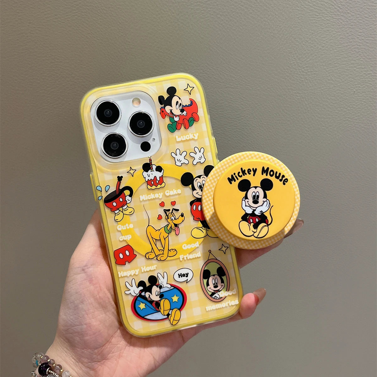 New Cute Cartoon Mouse Stand Magnetic Attraction Phone Case