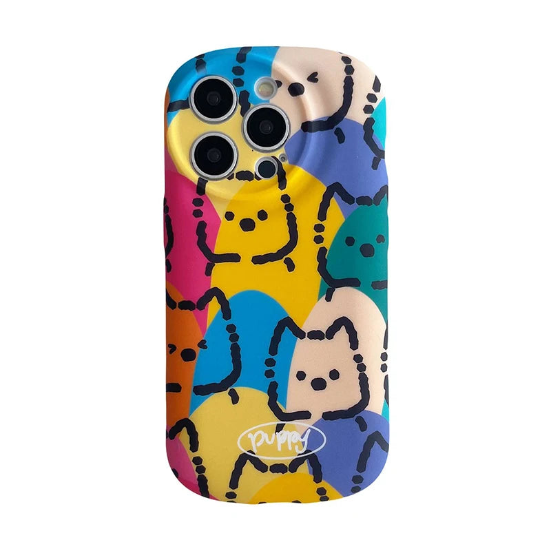 Cartoon Cute Puppy Soap Shape Liquid Skin Phone Case