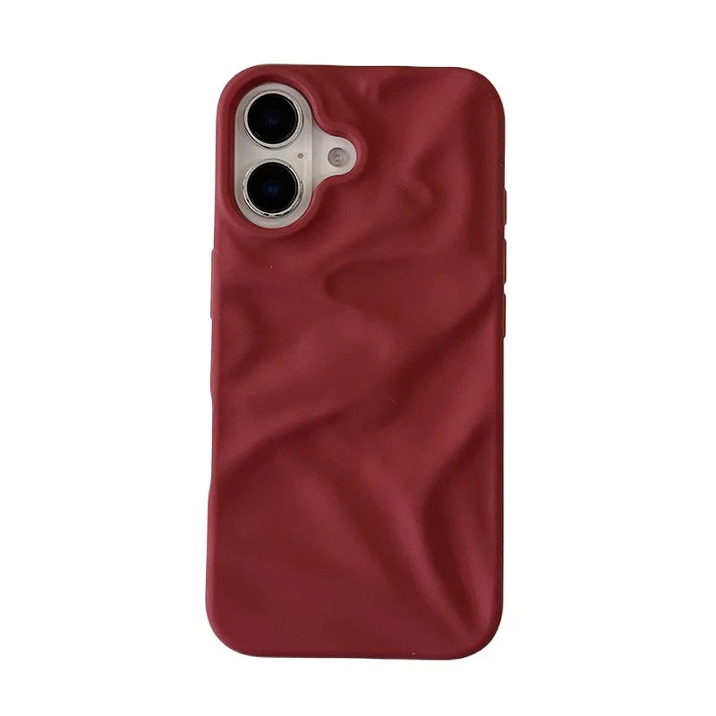 Matte Candy Color Folding Wrinkled Texture Phone Case