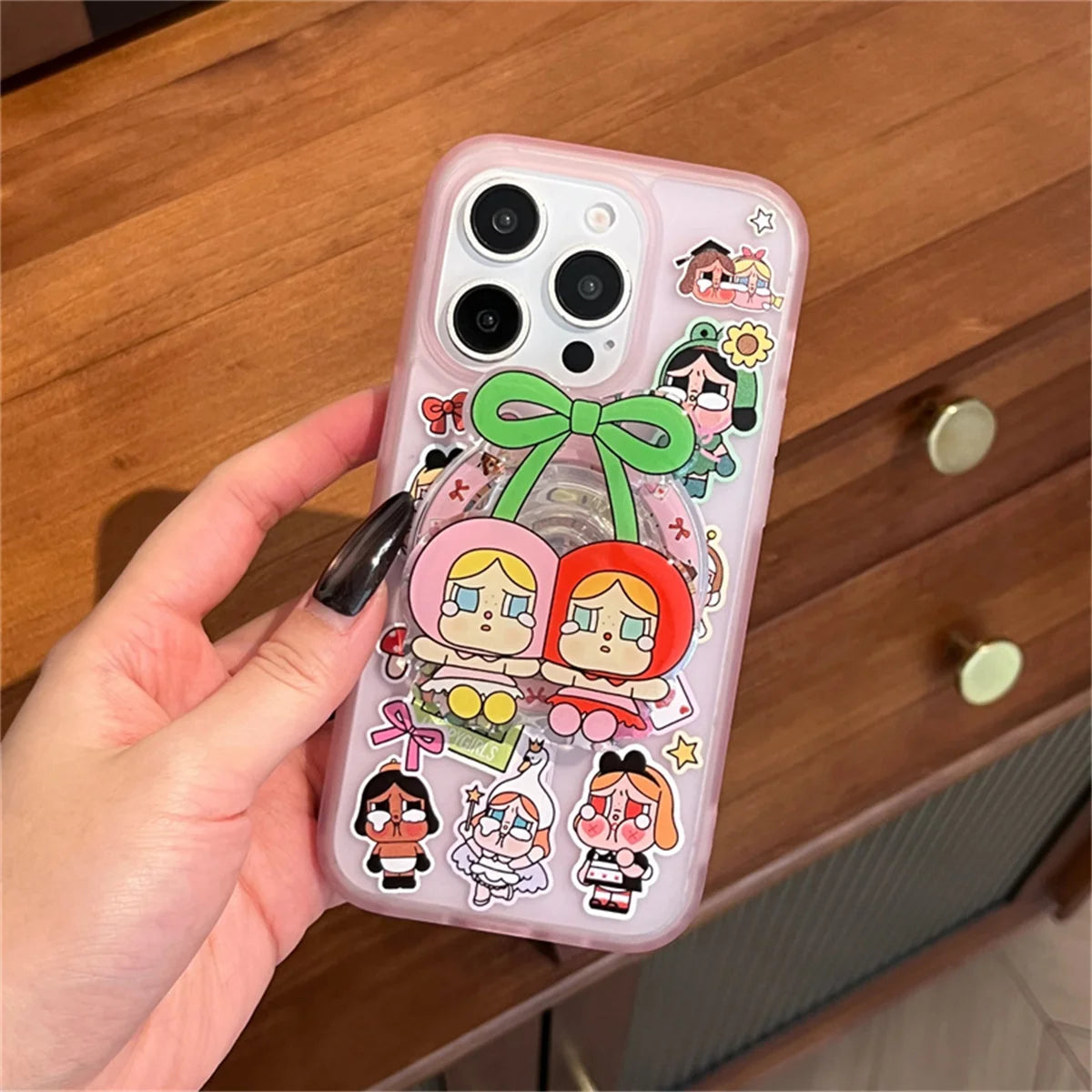Cute Cartoon Cherry Girl Magnetic Phone Case