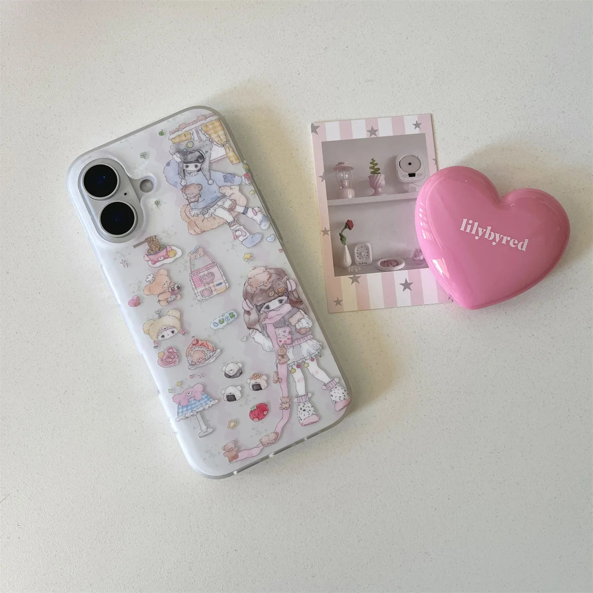 Pink Rose Flower Bracelet Pendant Phone Case