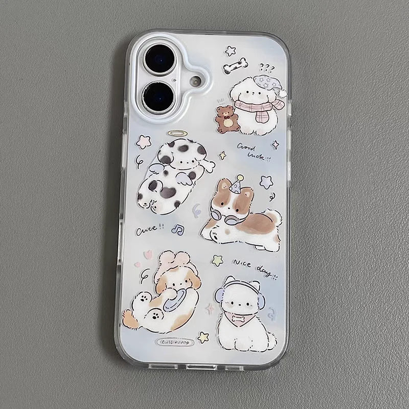 Happy Cute Kitten Puppy Bracket Compatible Phone Case