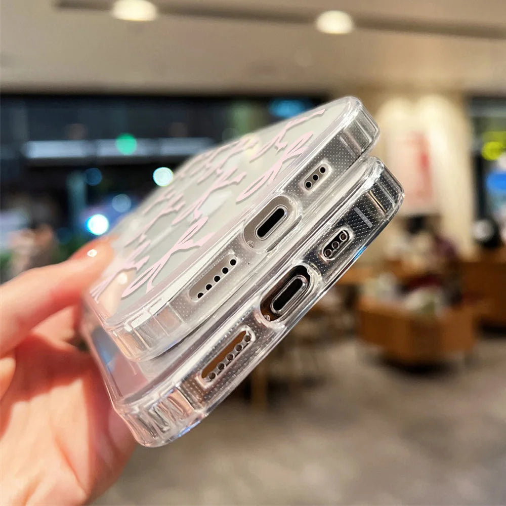 Cute Bow For Magsafe Magnetic Wireless Charge Case For iPhone