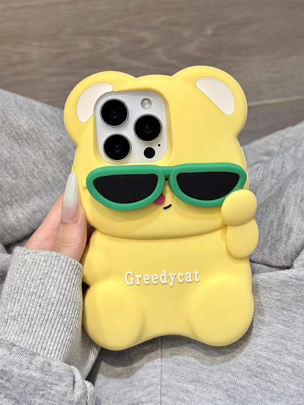 Funny Yellow Bear Cartoon Silicone Phone Case