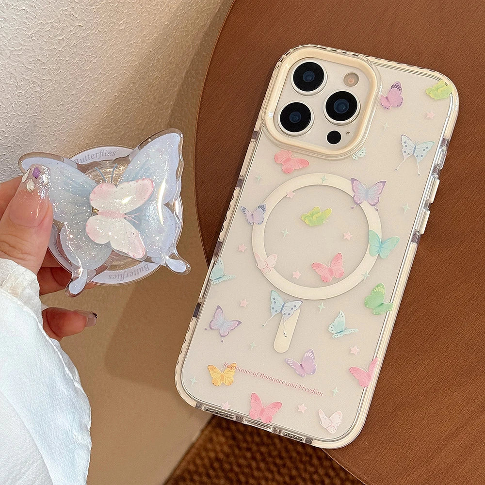 Cute Butterfly Rotation Magnetic Phone Case