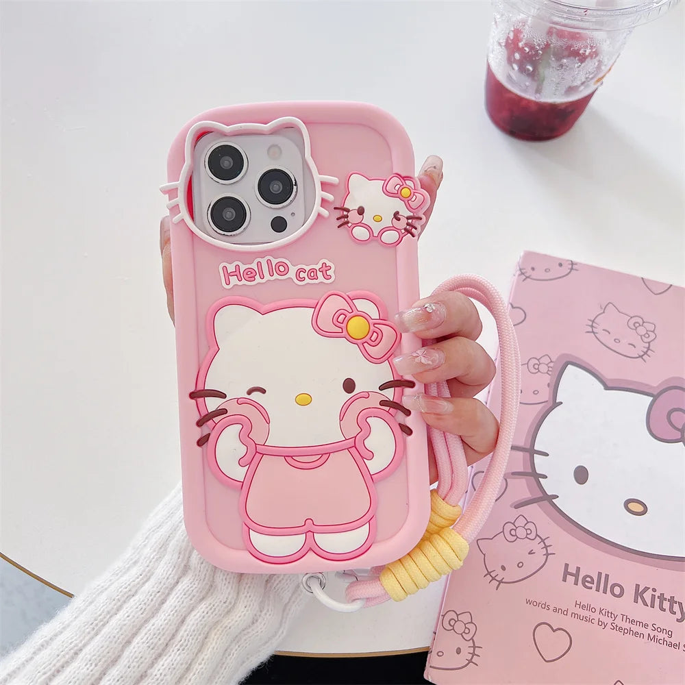 Kawaii Cartoon Hello Kitty Silicone Phone Case
