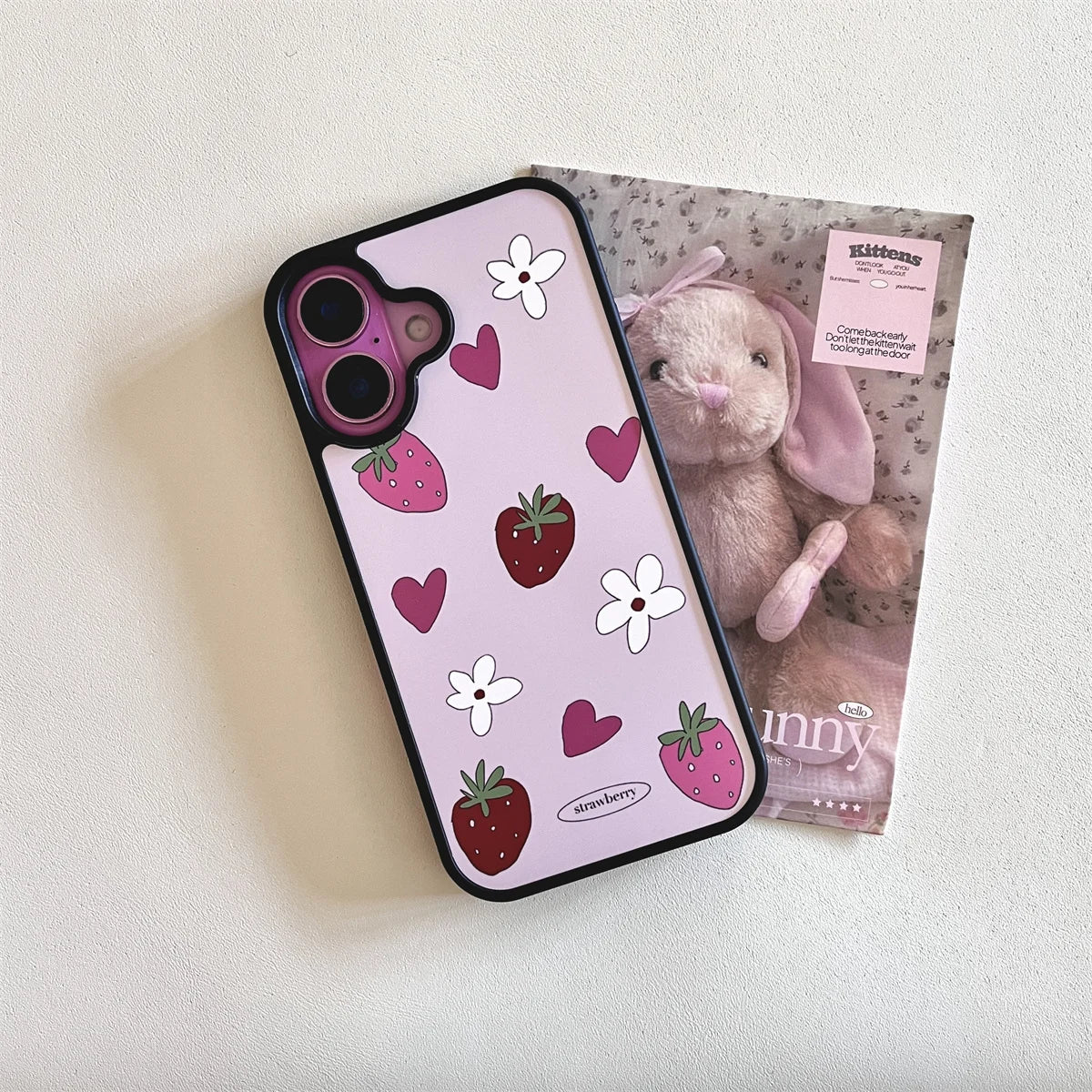 New Fruit Illustration Acrylic Black Border Phone Case