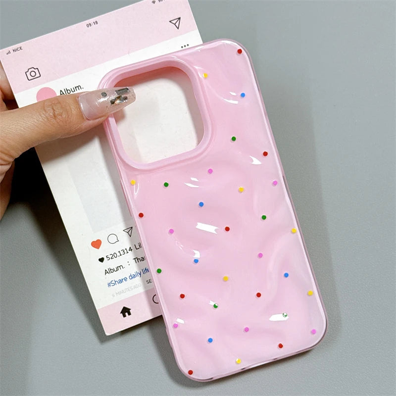 Colorful Polka Dot Folds Texture Phone Case