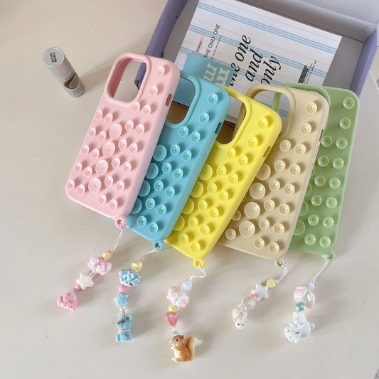 Fashion Silicone Suction Rack Cute Phone Case