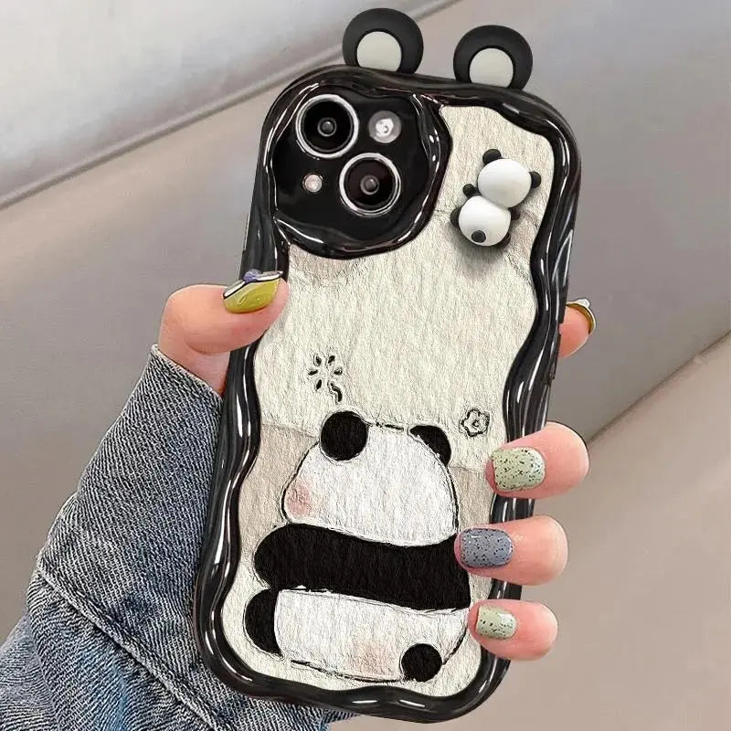 Funny Panda Toy Cartoon Ear Wave Phone Case