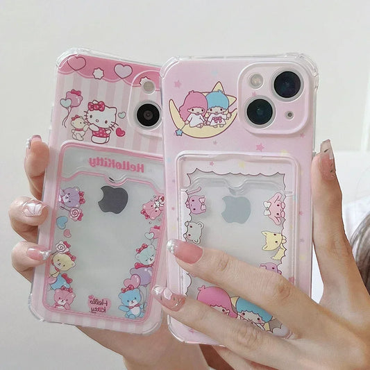 Hellos Kittys Little Twin Stars Card Hold Phone Case
