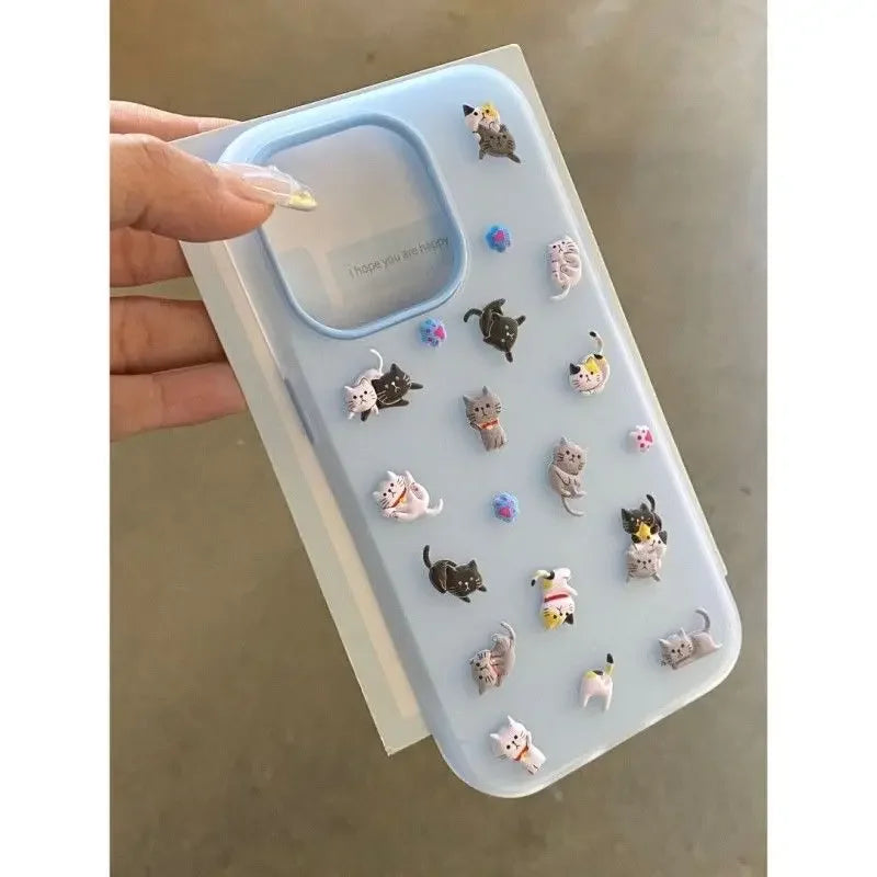 Cartoon Cat Stickers Compatible Phone Case