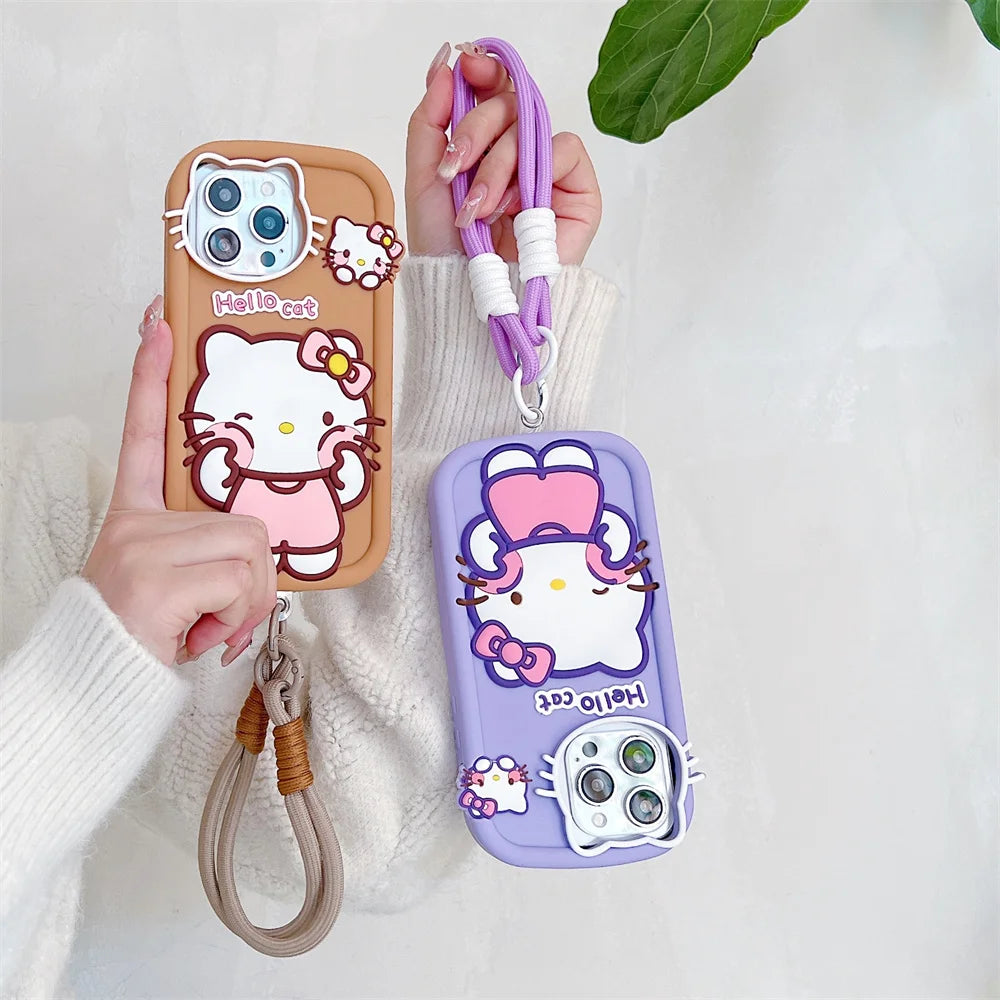 Kawaii Cartoon Hello Kitty Silicone Phone Case