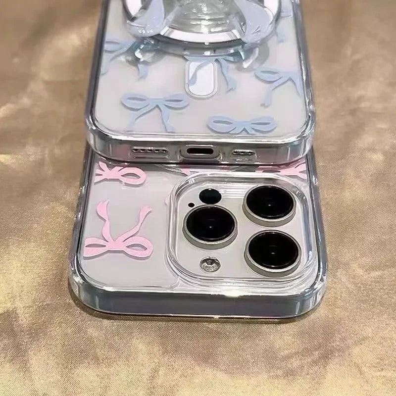 Pink Blue Bow Magsafe Magnetic Phone Case