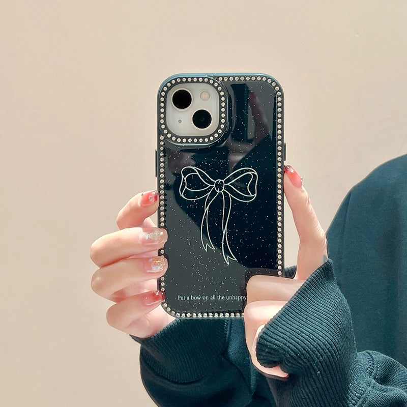 Fashion Glitter Diamond Bling Bow Glossy Phone Case