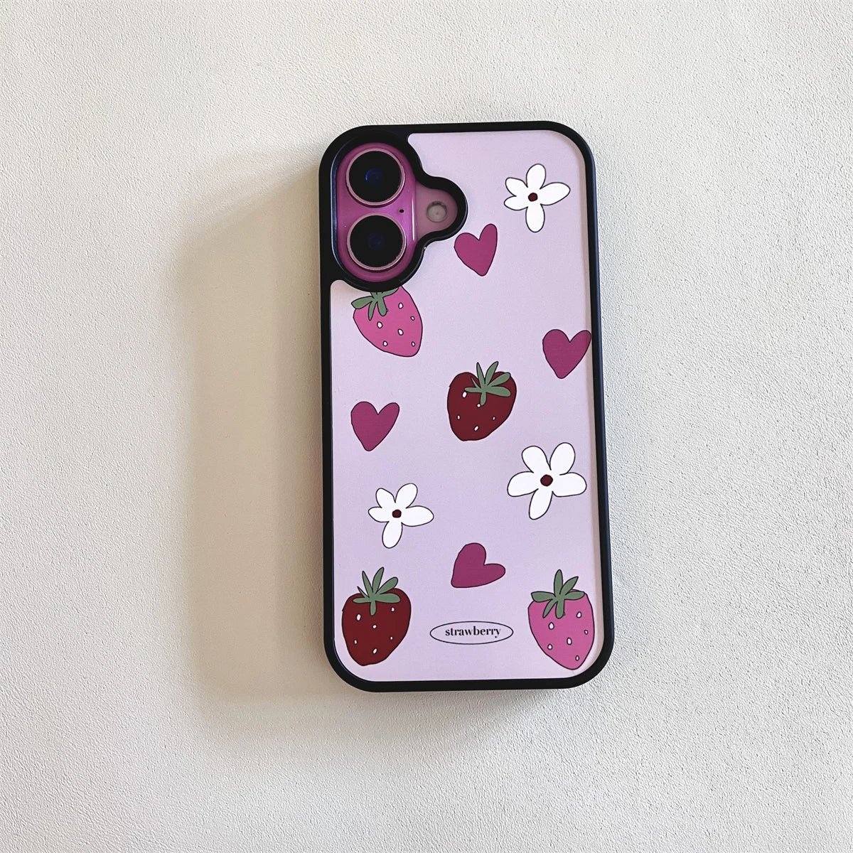 New Fruit Illustration Acrylic Black Border Phone Case