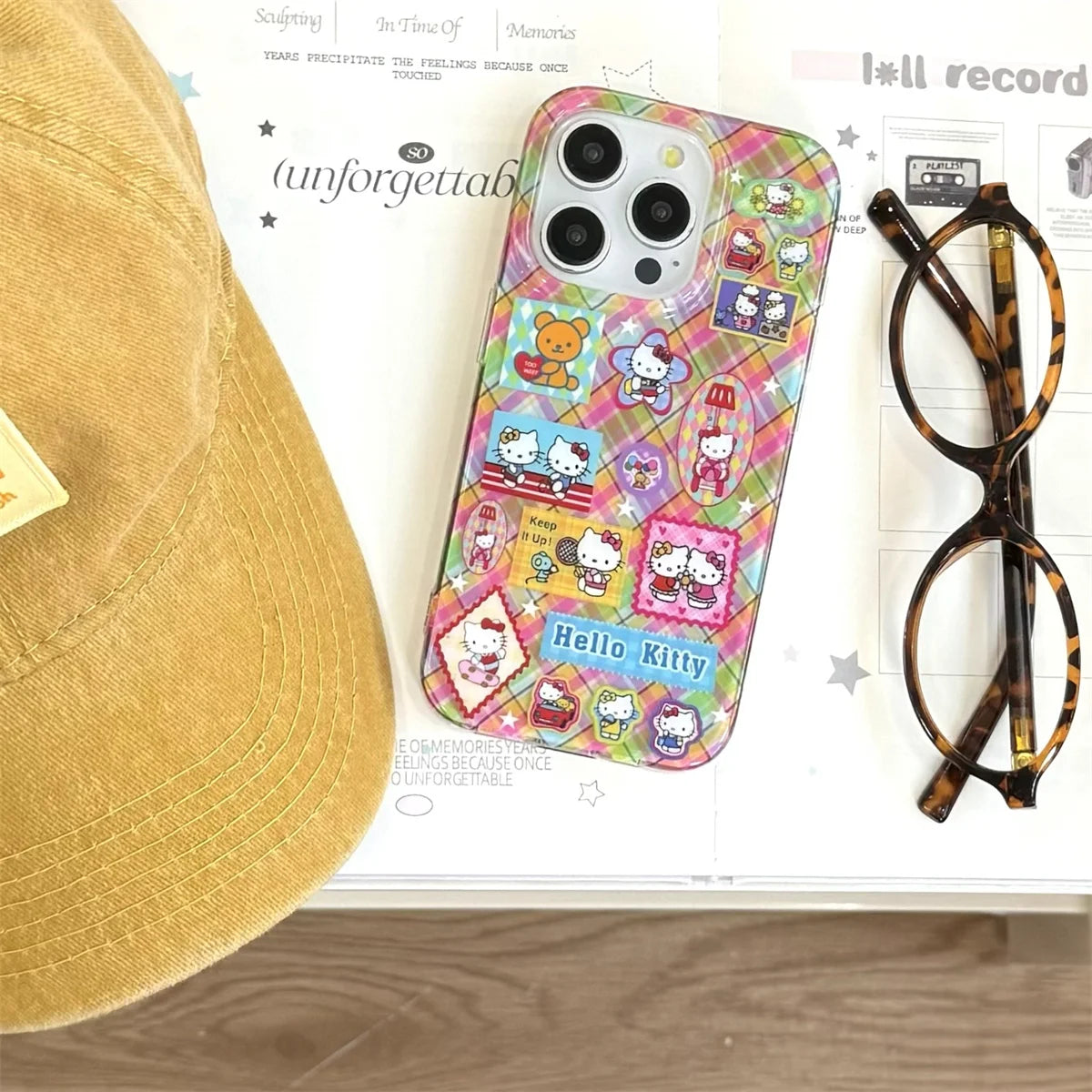 Cute Colorful Patchwork Kitty Cat Phone Case