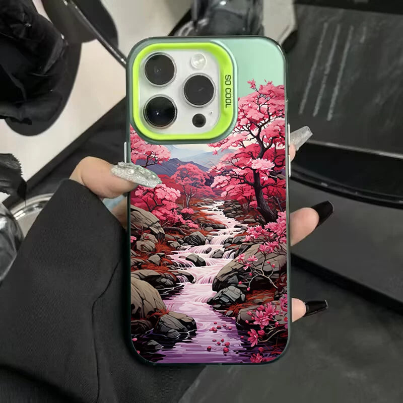 Japanese Scenery House Painted Phone Case For iPhone