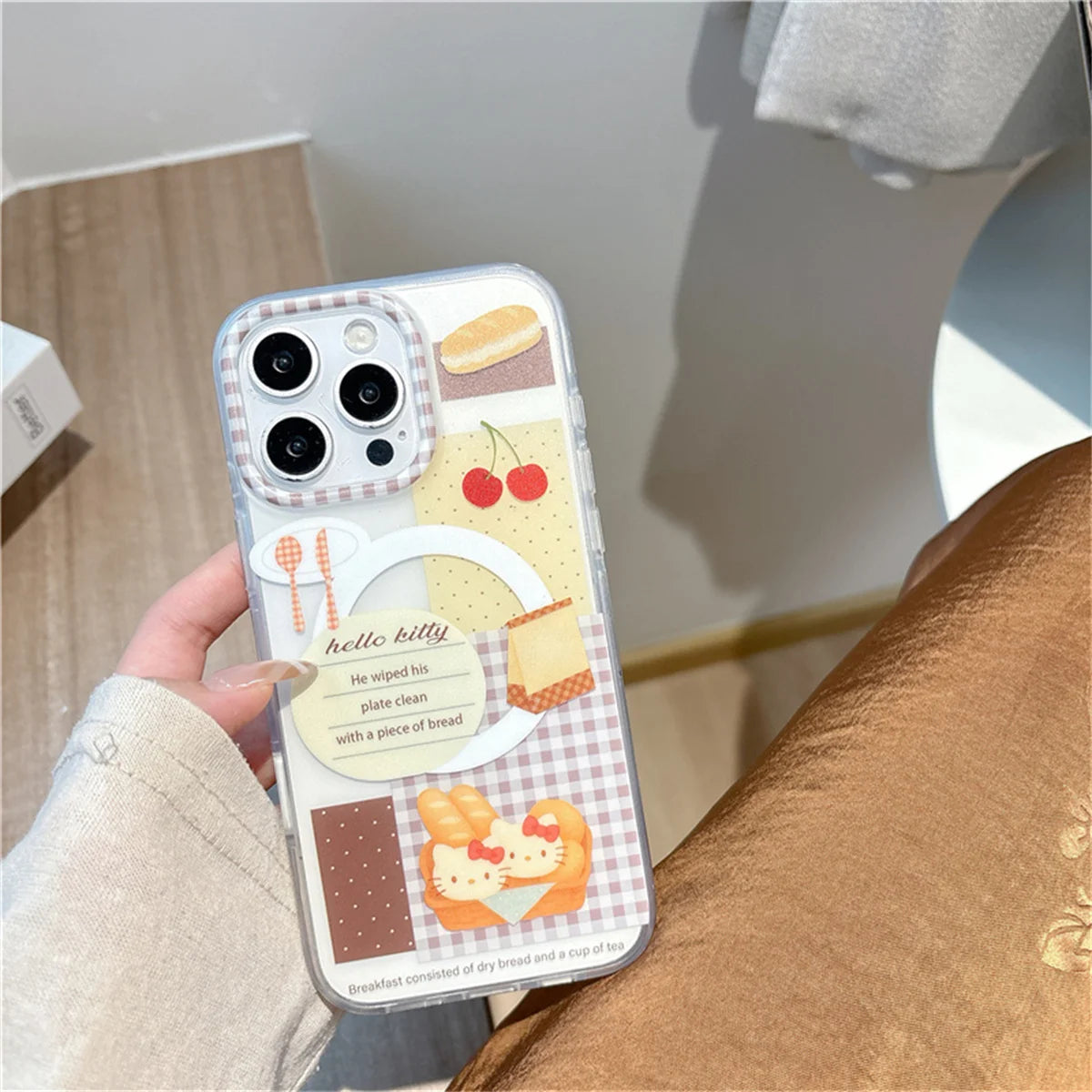 Korean Cute Bread Magnetic Phone Case For iPhone