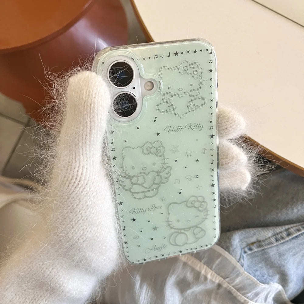 Green Pink Blue Hello Kitty Cat Phone Case