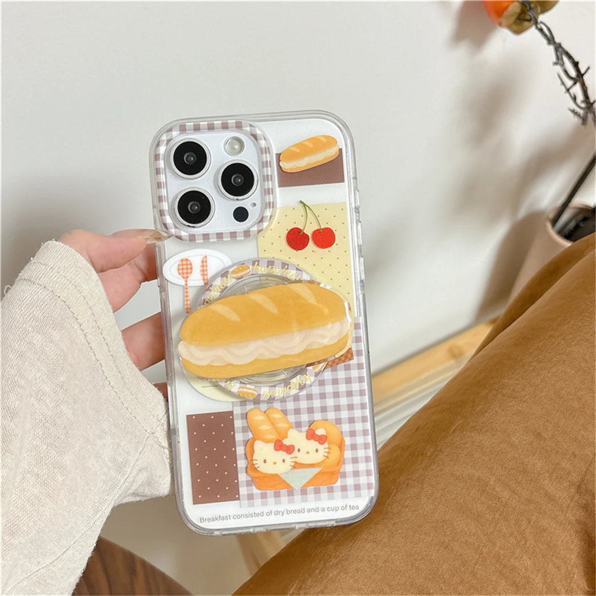 Korean Cute Bread Magnetic Phone Case For iPhone