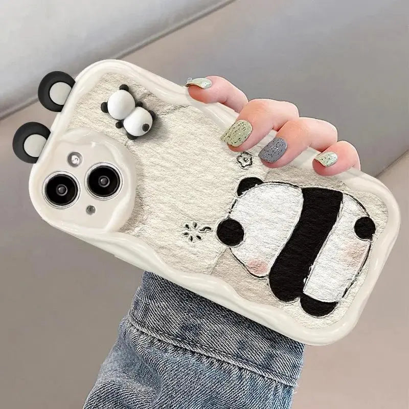 Funny Panda Toy Cartoon Ear Wave Phone Case