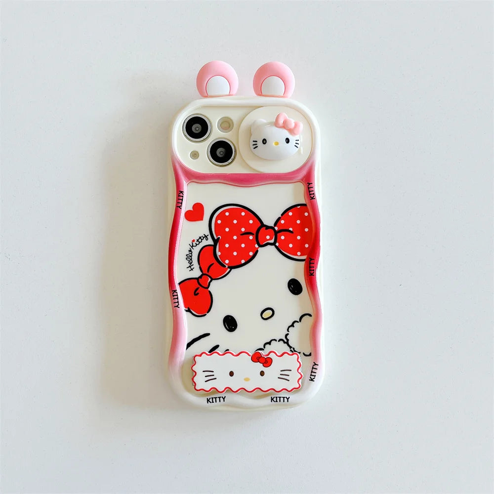 Cute Cartoon Hello Kitty Push-Pull Camera Phone Case for iPhone