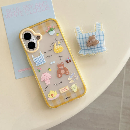 New Cute Cartoon Bear Tote Bag Phone Case