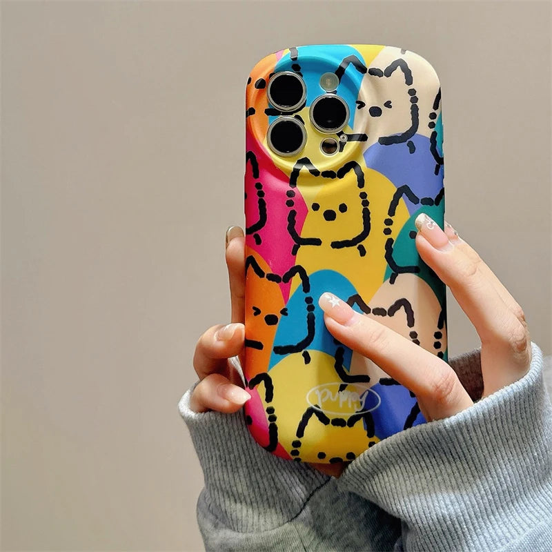 Cartoon Cute Puppy Soap Shape Liquid Skin Phone Case