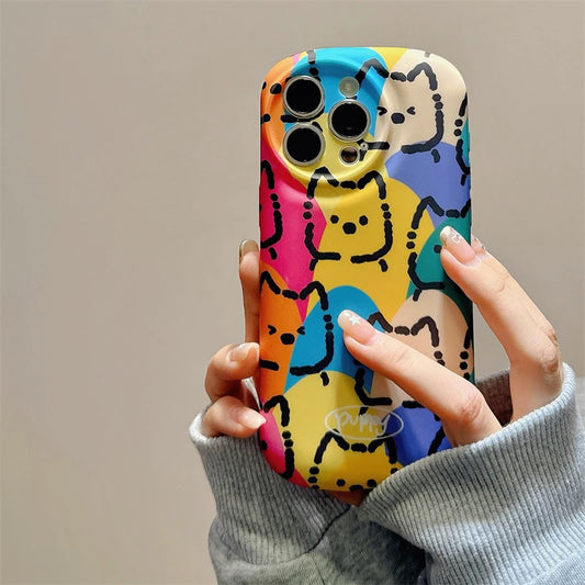 Cartoon Cute Puppy Soap Shape Liquid Skin Phone Case