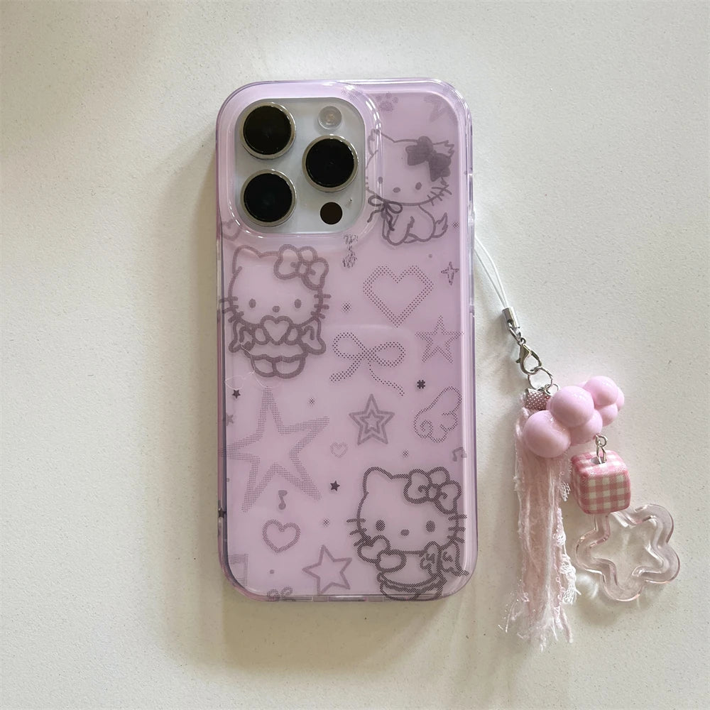 Green Pink Blue Hello Kitty Cat Phone Case