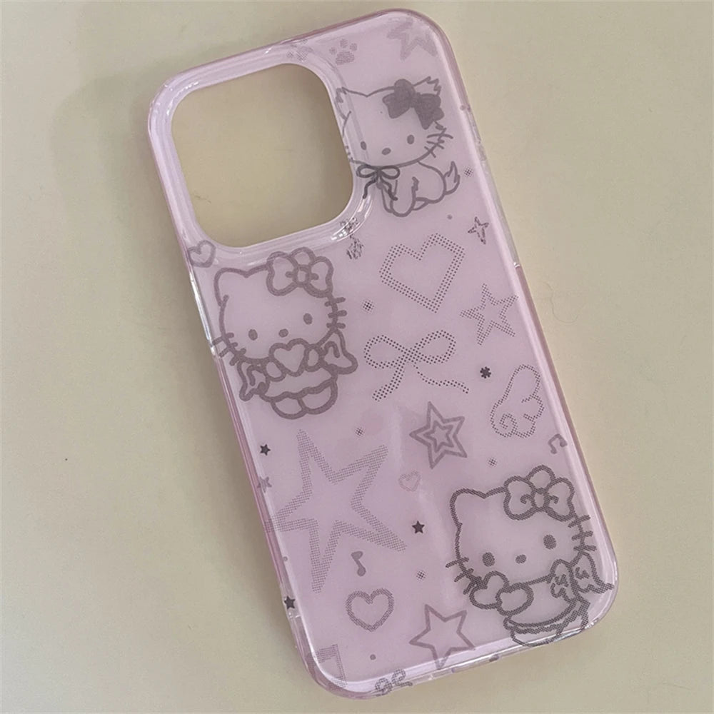 Green Pink Blue Hello Kitty Cat Phone Case