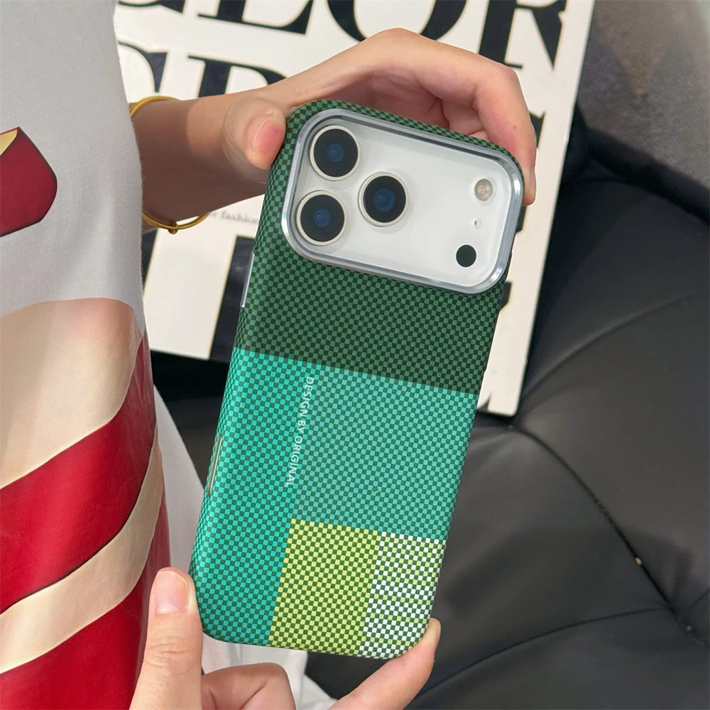 Thin Carbon Fiber Clash Colorful Hard PC Case For iPhone