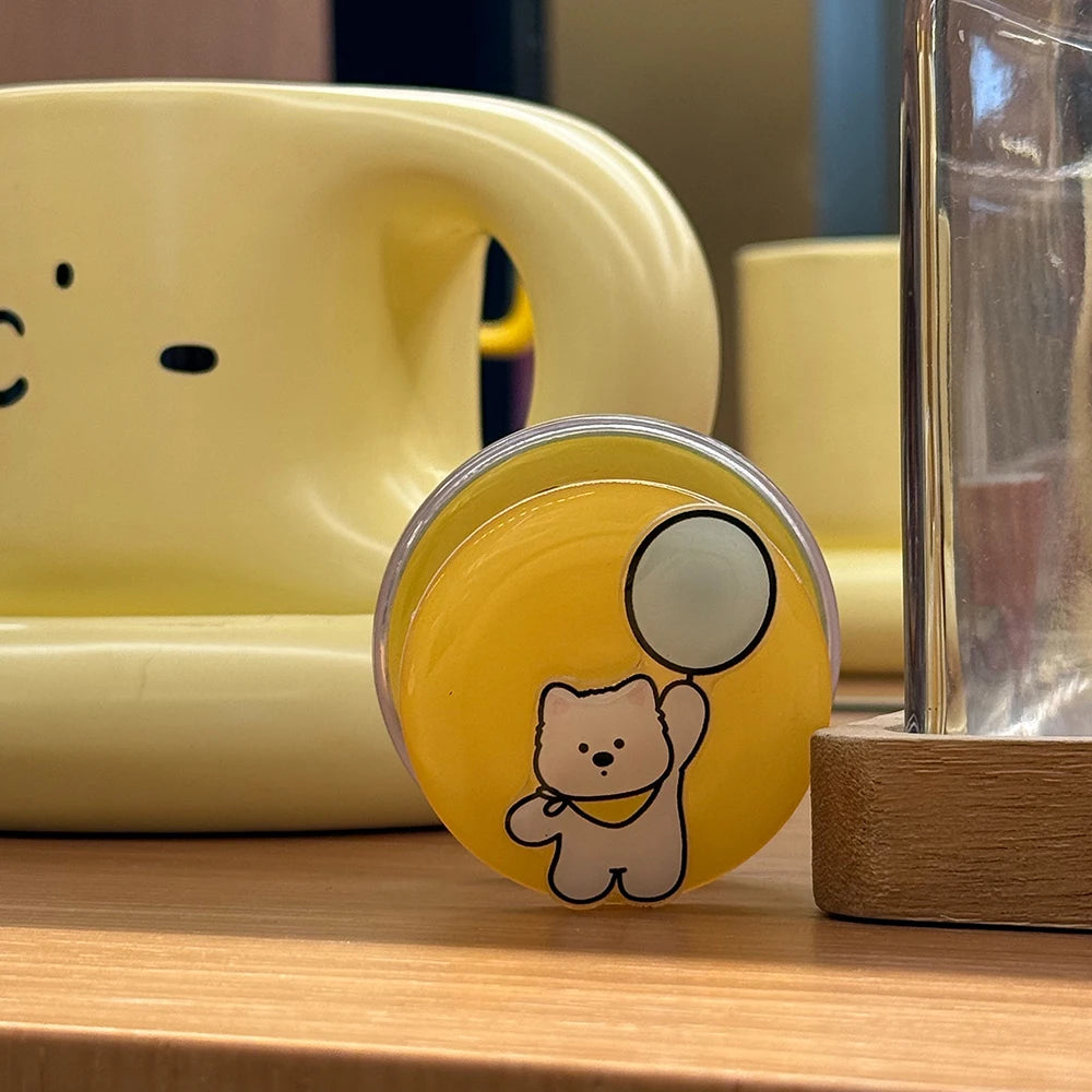 Cute Puppy Cartoon Dog Magnetic Grip Tok Phone Stand Holder Phone Case