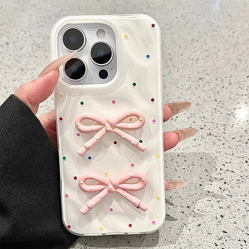 Cute 3D Bowknot Glossy Phone Case