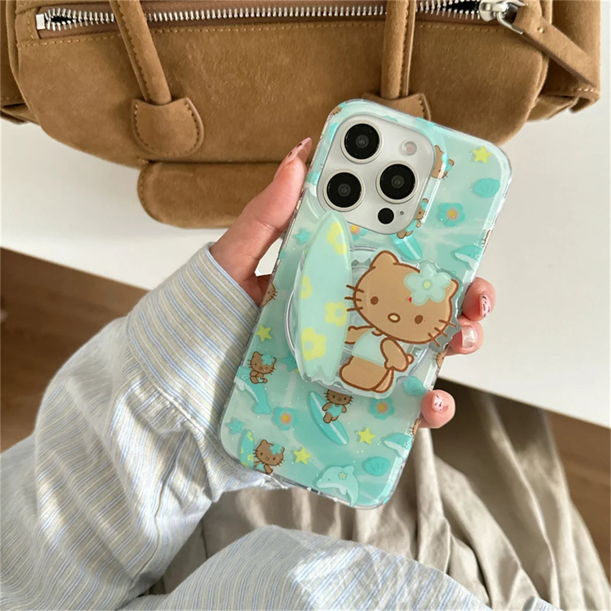 Summer Vacation Dolphin Magnetic Stand Phone Case
