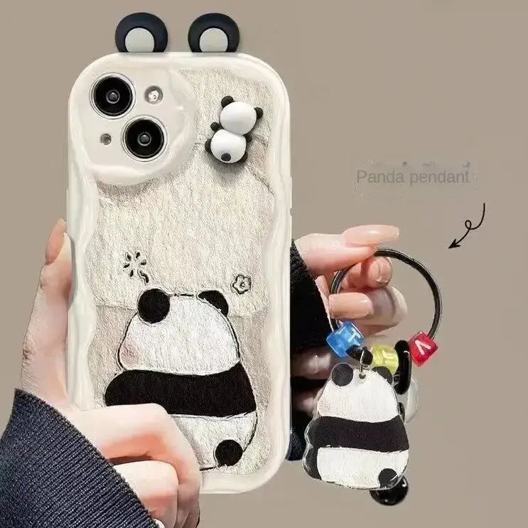 Funny Panda Toy Cartoon Ear Wave Phone Case