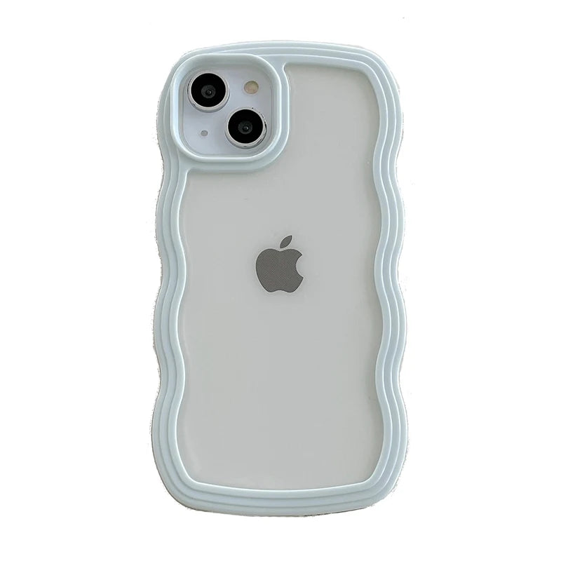 Cute Transparent Curly Wave Bumper Phone Case